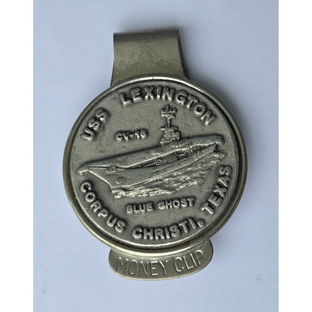 USS Lexington Blue Ghost Corpus Christi Texas‎ Money Clip CV-16 Vintage